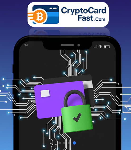 A secure lock over a virtual credit card, symbolizing financial security.